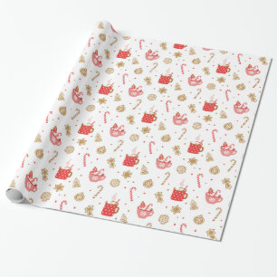 Candy and Hot chocolate christmas wrapping paper
