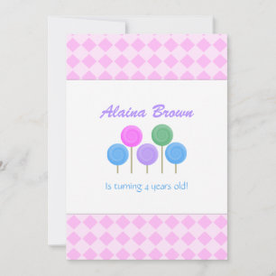 Candy and Polka Dots Party Invitations