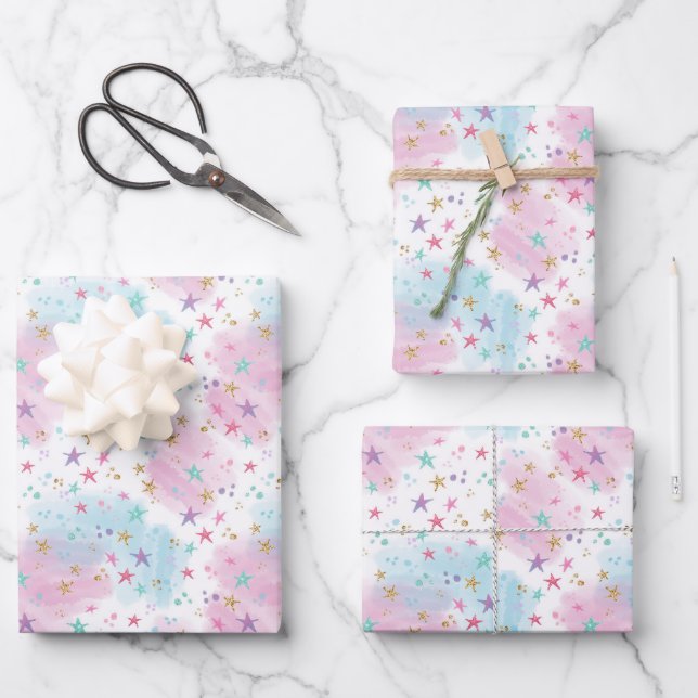 Candy and Sugar Pattern Wrapping Paper Sheet (Front)