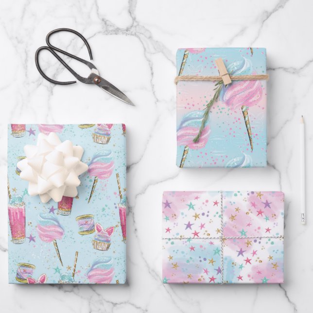 Candy and Sugar Pattern Wrapping Paper Sheet (Front)