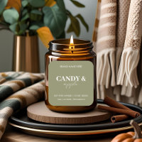 Candy Apple Fall Candle Label | Minimalist Autumn 