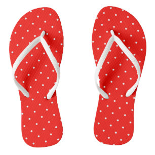 Candy Apple Red and white dots Flip Flops