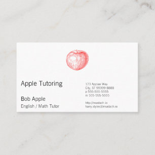 Candy Apple Red Letterpress Apple Appointment Card
