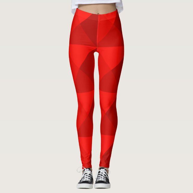 Candy Apple Red Pyramids  Leggings (Front)