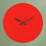 Candy Apple Red Solid Color Large Clock<br><div class="desc">Candy Apple Red Solid Color. A bold and eye-catching,  vibrant shade of red that exudes energy and passion. This intense color is sure to make a statement and capture attention. Perfect for holiday themes,  Candy Apple Red brings a festive and joyful spirit to your celebrations.</div>