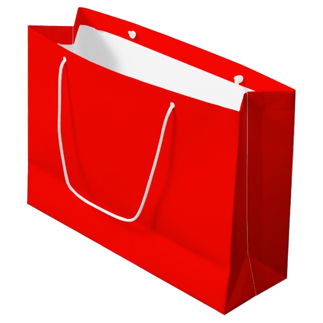Candy apple red (solid color) large gift bag (Front Angled)
