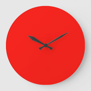 Candy Apple Red Solid Colour Large Clock