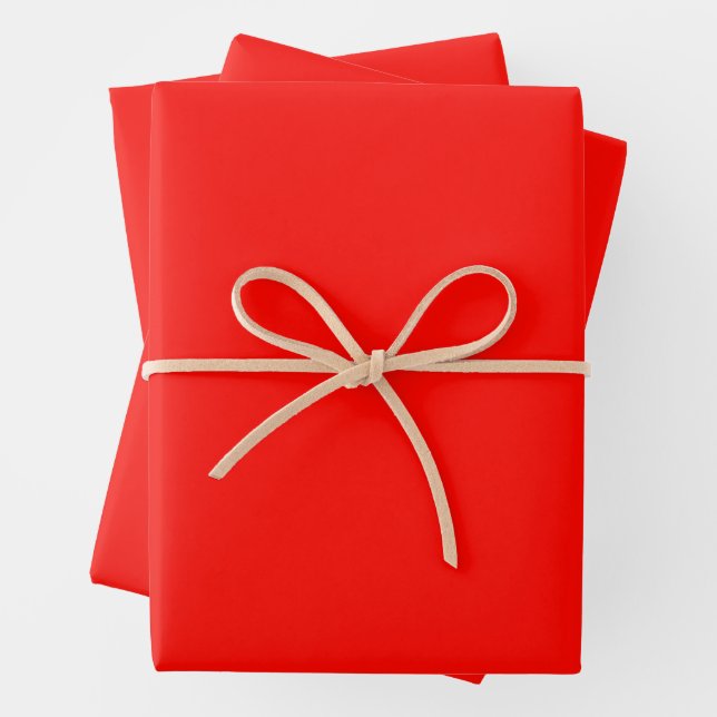 Candy apple red (solid colour) wrapping paper sheet (In situ)