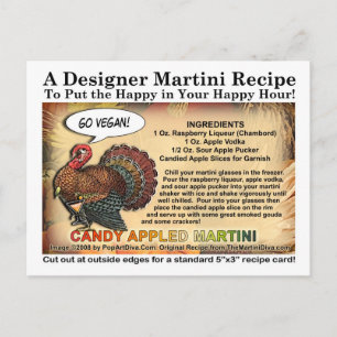 Candy Apple Thanksgiving Martini Recipe Postcard