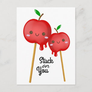 Candy Apples Stuck on You Postcard