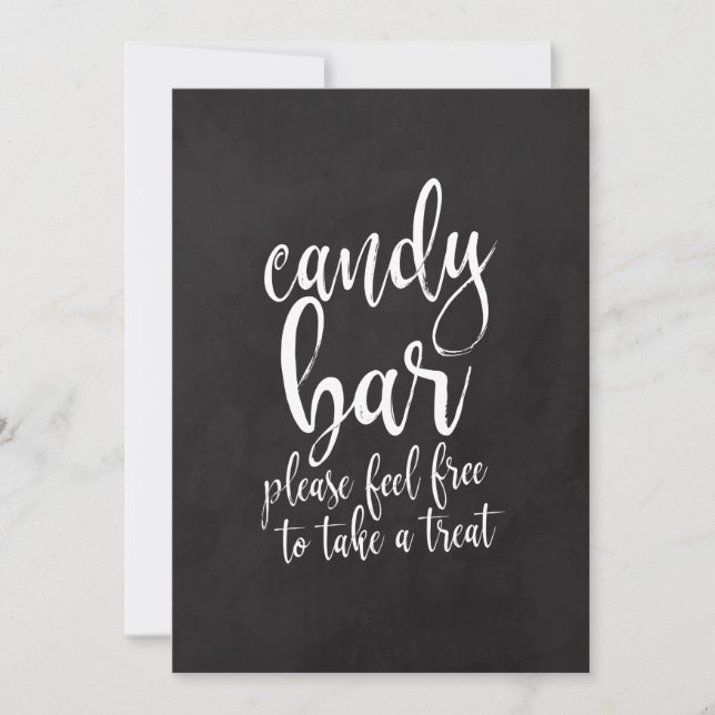 Candy Bar Affordable Chalboard Wedding Sign Invitation (Front)