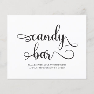 Candy Bar Black and White Minimalist Wedding Sign