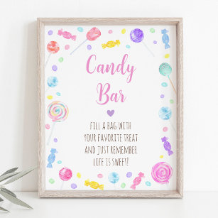 Candy Bar Lollipop Sweet Shop Birthday Sign