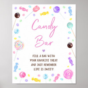 Candy Bar Lollipop Sweet Shop Birthday Sign