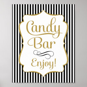 Candy Bar Sign Black Gold Buffet