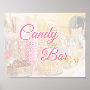 Candy Bar Sign Pink Poster