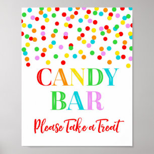 Candy Bar Sign Rainbow Confetti