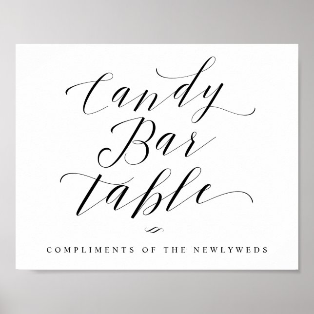 Candy Bar Table Chic Bridal Shower or Wedding Sign (Front)