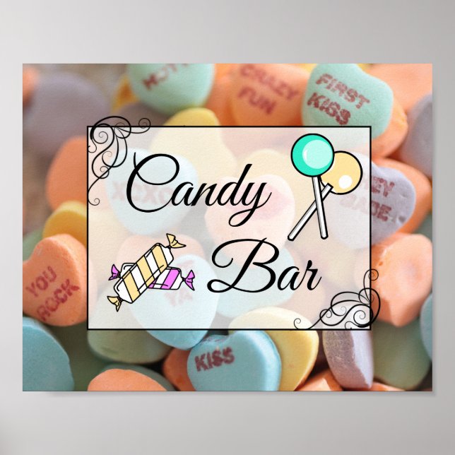 Candy Bar Wedding or Baby Shower  Sign Poster (Front)