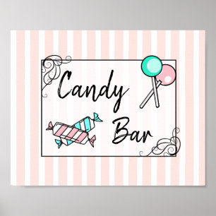 Candy Bar Wedding or Baby Shower  Sign Poster