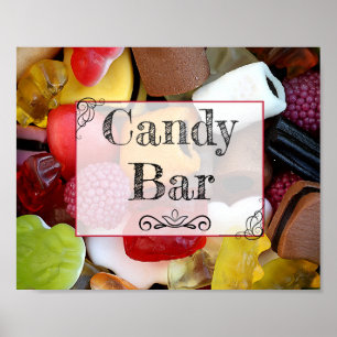 Candy Bar Wedding or Baby Shower Sign Poster