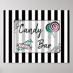Candy Bar Wedding or Baby Shower Sign Poster
