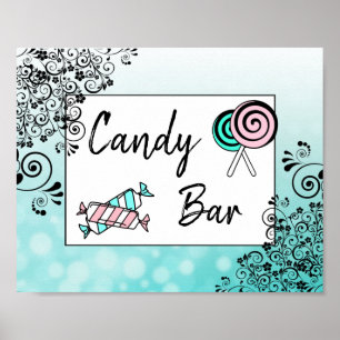 Candy Bar Wedding or Baby Shower Sign Poster