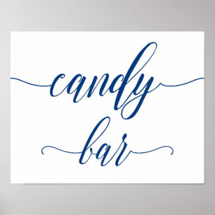 Candy Bar Wedding Sign in Navy Blue Calligraphy