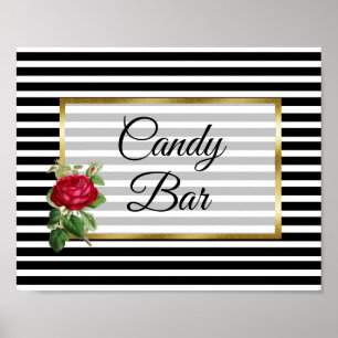 Candy Bar Wedding Sign Red Rose poster