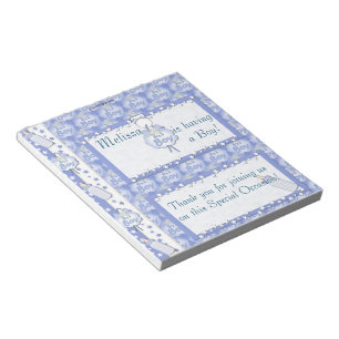 Candy Bar Wrapper Baby Shower Blue Boy Party Favor Notepad