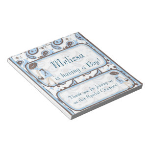 Candy Bar Wrapper Baby Shower Blue Boy Party Favou Notepad