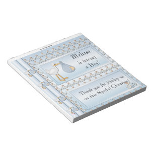 Candy Bar Wrapper Baby Shower Blue Boy Party Notepad