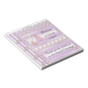 Candy Bar Wrapper Baby Shower Girl Party Favour Notepad