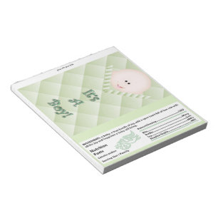 Candy Bar Wrapper Baby Shower Green Party Favour Notepad