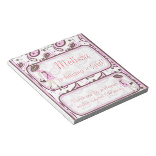 Candy Bar Wrapper Baby Shower Pink Party Favour Notepad