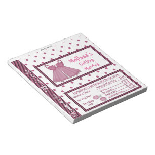 Candy Bar Wrapper Bridal Shower Party Favours Notepad