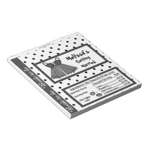 Candy Bar Wrapper Bridal Shower Party Favours Notepad