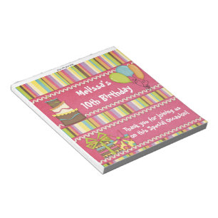 Candy Bar Wrapper Pink Birthday Party Favour Notepad