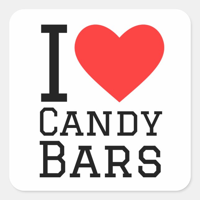 Candy bars pattern square sticker (Front)