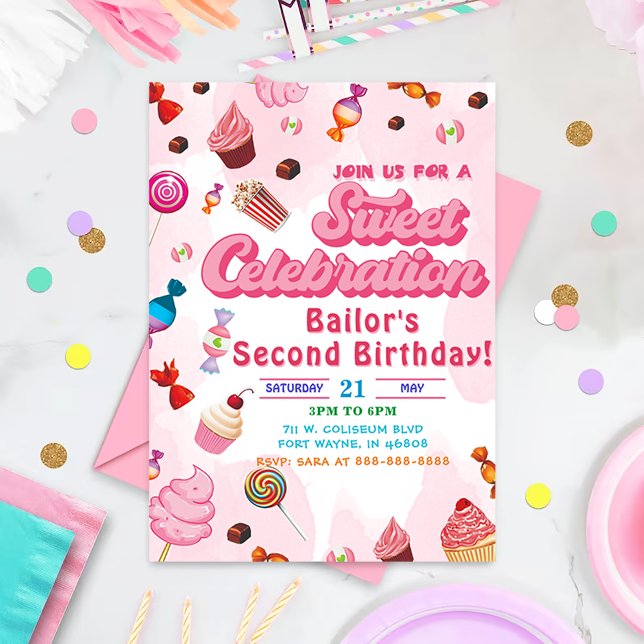 Candy Birthday Invitation The Second Party (Creator Uploaded)
