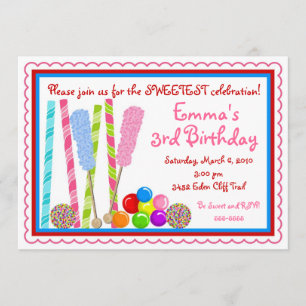 Candy Birthday Invitations