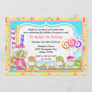 Candy Birthday Party Invitation