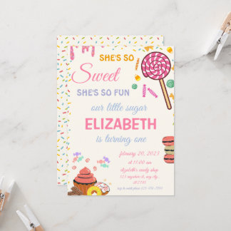 Candy Birthday Sweet Celebration Candy land  Invitation