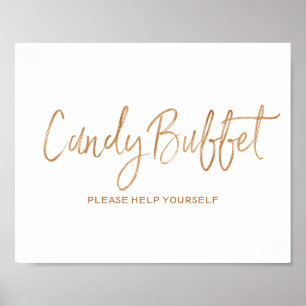 Candy Buffet 8x10 Stylish Rose Gold Wedding Sign