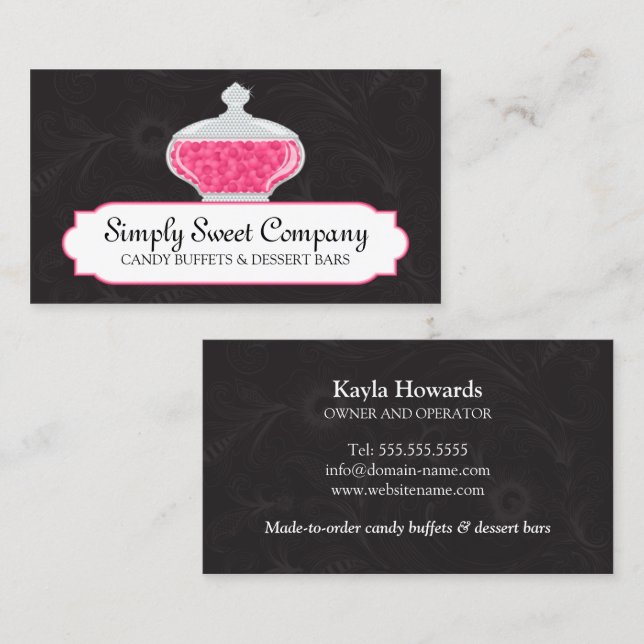 Candy Buffet and Dessert Table Business Card (Front/Back)