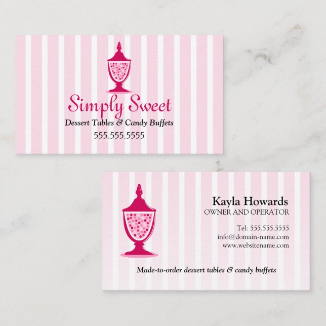 Candy Buffet and Dessert Tables Business Card (Front/Back)