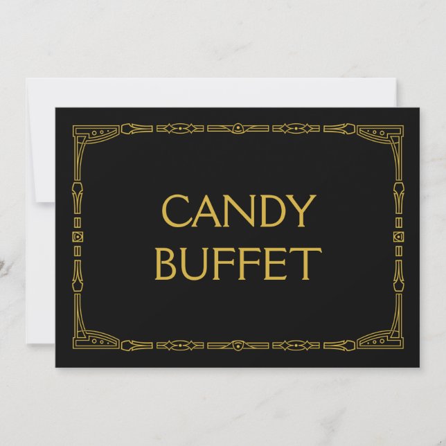 "Candy Buffet" Art Gold Deco Style Wedding Sign (Front)