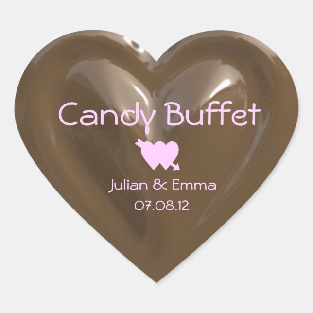 candy buffet chocolate heart sticker CUSTOMIZABLE (Front)