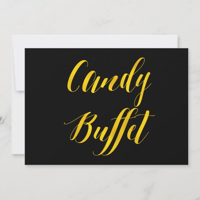 "Candy Buffet" Faux Gold Foil Chic Wedding Sign (Front)