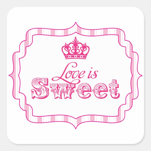 Candy Buffet Girl's Party Favour Birthday Sticker (Front)
